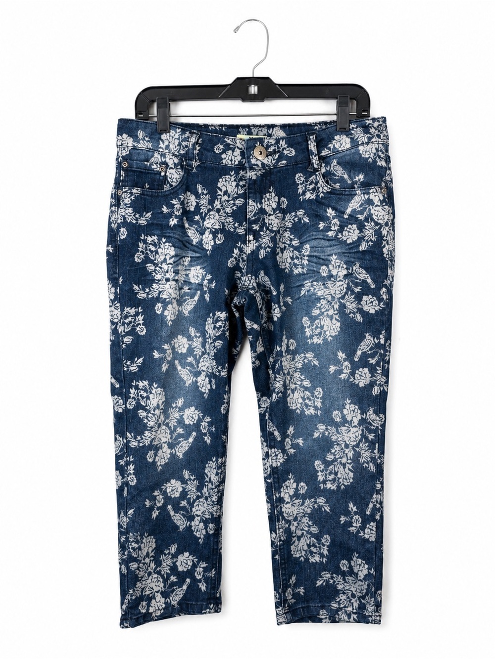 Mudd Floral Jeans Y2K Denim Size 14 Cropped Ankle VTG Back to School‎ Edgy Cool